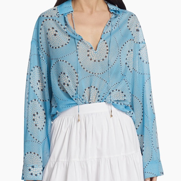 NWOT STAUD Marissa Printed Shirt - Picture 2 of 12